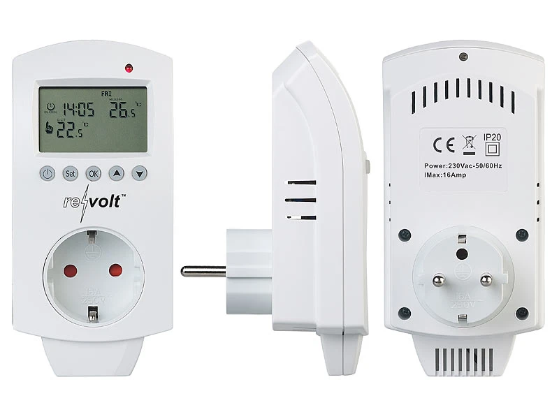 Revolt Frostwächter Steckdose:Digitales Steckdosen-Thermostat Für Heiz- & Klimageräte, 3.680 Watt 3 Revolt Frostwächter Steckdose:Digitales Steckdosen-Thermostat Für Heiz- & Klimageräte, 3.680 Watt – Bild 3