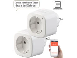 Luminea Home Control Energiemessgerät WLAN:2er-Set WLAN-Steckdosen, Amazon Alexa & Google Assistant Komp., 16 A -Shop Für Smart-Home-Produkte zx2899 6