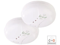 VisorTech Co2 Warner:2er-Set Kohlenmonoxid-Melder Mit Batterie, DIN EN 50291-1, 85 DB