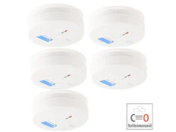 VisorTech Kohlenmonoxydmelder:Digit. Kohlenmonoxid-Melder, LCD-Display, 85dB, EN 50291, 5er-Set