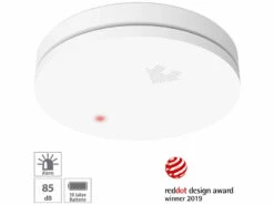 VisorTech Rauchmelder VdS 10 Jahre:Fotoelektrischer Rauchmelder, 10-J.-Batterie, VDS, Red Dot, Superslim