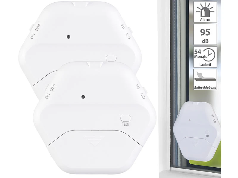 VisorTech Fensteralarme:4er-Set Extradünne Glasbruchmelder, 2 Stufen, 95 DB, 54 Monate 4 VisorTech Fensteralarme:4er-Set Extradünne Glasbruchmelder, 2 Stufen, 95 DB, 54 Monate – Bild 4