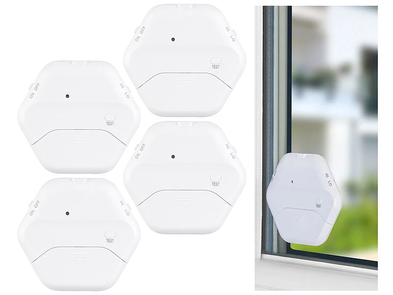 VisorTech Fensteralarme:4er-Set Extradünne Glasbruchmelder, 2 Stufen, 95 DB, 54 Monate 2 VisorTech Fensteralarme:4er-Set Extradünne Glasbruchmelder, 2 Stufen, 95 DB, 54 Monate – Bild 2