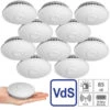 VisorTech Vernetzte Rauchmelder:10er-Set Vernetzbare Funk-Rauchmelder, 85 DB, VdS, 10-J.-Batterie