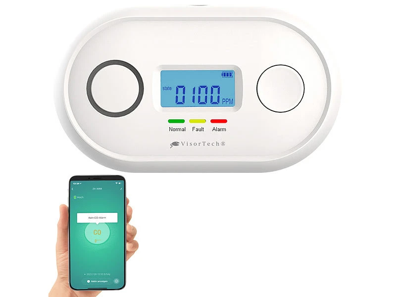 VisorTech Kohlenmonoxid Detektor:2er-Set WLAN-Kohlenmonoxid-Melder, LCD-Display, App, 85 DB 18 VisorTech Kohlenmonoxid Detektor:2er-Set WLAN-Kohlenmonoxid-Melder, LCD-Display, App, 85 DB – Bild 18