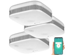 VisorTech WiFi Rauchmelder:3er-Set WLAN-Design-Rauchmelder Mit Weltweiter App-Benachrichtigung -Shop Für Smart-Home-Produkte zx3151 1