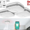 VisorTech WiFi Rauchmelder:3er-Set WLAN-Design-Rauchmelder Mit Weltweiter App-Benachrichtigung