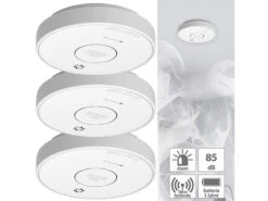 VisorTech Rauchmelder Vernetzbar:3er-Set Drahtlos Vernetzbare Funk-Rauchwarnmelder, 85 DB