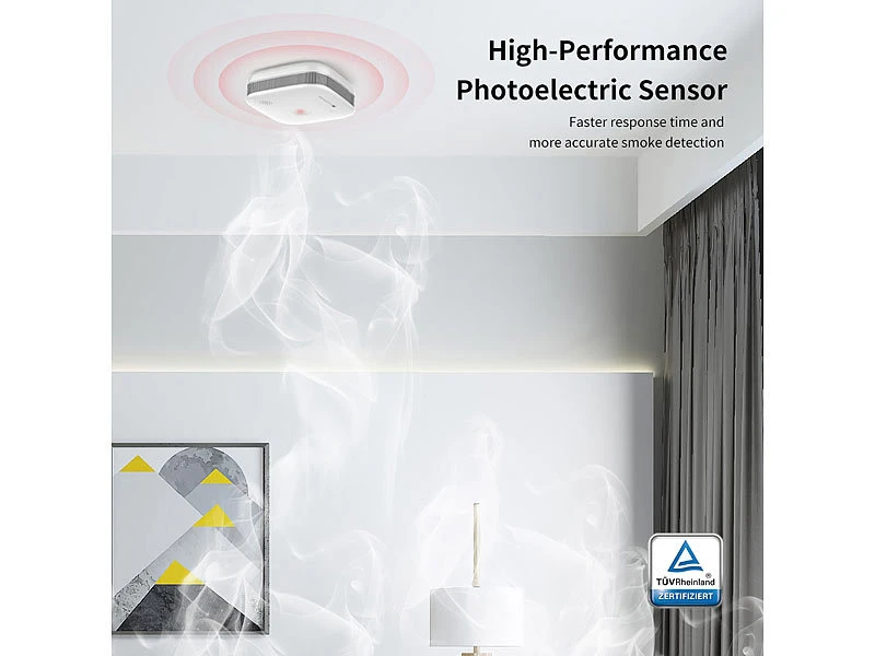VisorTech Funkfeuermelder:3er-Set Drahtlos Vernetzbare Funk-Rauchwarnmelder, 5-Jahres-Batterie 5 VisorTech Funkfeuermelder:3er-Set Drahtlos Vernetzbare Funk-Rauchwarnmelder, 5-Jahres-Batterie – Bild 5