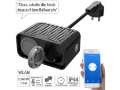 Luminea Home Control Doppelstecker:2er-Set Outdoor-WLAN-2-fach-Steckdosen Komp. Zu Alexa & Google Ass. -Shop Für Smart-Home-Produkte zx5000 7