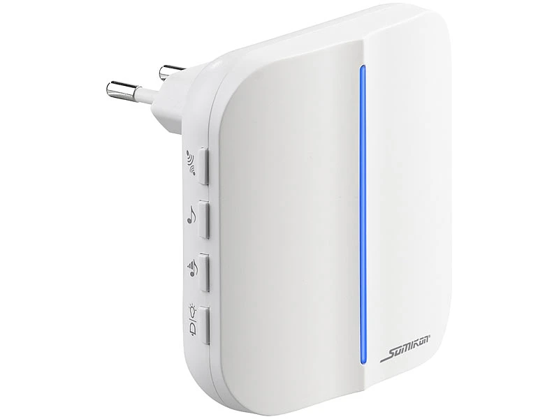 Somikon Klingel:WLAN-Steckdosen-Empfänger & Kinetischer Klingelknopf, App, 100m, 80dB 12 Somikon Klingel:WLAN-Steckdosen-Empfänger & Kinetischer Klingelknopf, App, 100m, 80dB – Bild 12