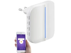 Somikon Klingel:WLAN-Steckdosen-Empfänger & Kinetischer Klingelknopf, App, 100m, 80dB 25 Somikon Klingel:WLAN-Steckdosen-Empfänger & Kinetischer Klingelknopf, App, 100m, 80dB -Shop Für Smart-Home-Produkte zx5003 11