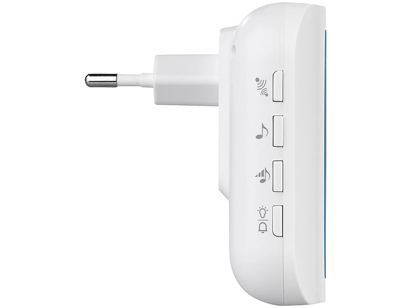 Somikon Klingel:WLAN-Steckdosen-Empfänger & Kinetischer Klingelknopf, App, 100m, 80dB 7 Somikon Klingel:WLAN-Steckdosen-Empfänger & Kinetischer Klingelknopf, App, 100m, 80dB – Bild 7