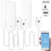 Luminea Home Control Wasserwarner:3er-Set WLAN-Wassermelder, Externer Sensor, App,2 Jr. Batterielaufzeit