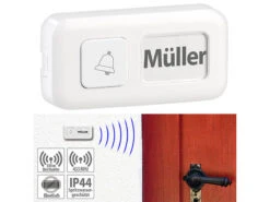 Somikon WLAN Türklingel:2 WLAN-Steckdosen-Empfänger, Kinetischer Klingelknopf, App, 100m, 80dB -Shop Für Smart-Home-Produkte zx5037 4 1