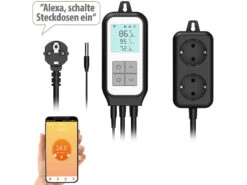 Revolt Universalthermostat:WLAN-Steckdosen-Thermostat Für 2 Geräte, Sensor, App,Versandrückläufer -Shop Für Smart-Home-Produkte zx5047 4