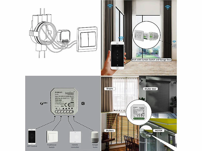 Luminea Home Control WLAN Rolladenschalter:2er-Set WLAN-Unterputzmodule Für Smarte Rollladen, App & Sprachbefehl 4 Luminea Home Control WLAN Rolladenschalter:2er-Set WLAN-Unterputzmodule Für Smarte Rollladen, App & Sprachbefehl – Bild 4
