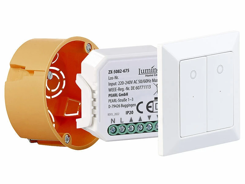 Luminea Home Control WLAN Rolladenschalter:2er-Set WLAN-Unterputzmodule Für Smarte Rollladen, App & Sprachbefehl 5 Luminea Home Control WLAN Rolladenschalter:2er-Set WLAN-Unterputzmodule Für Smarte Rollladen, App & Sprachbefehl – Bild 5