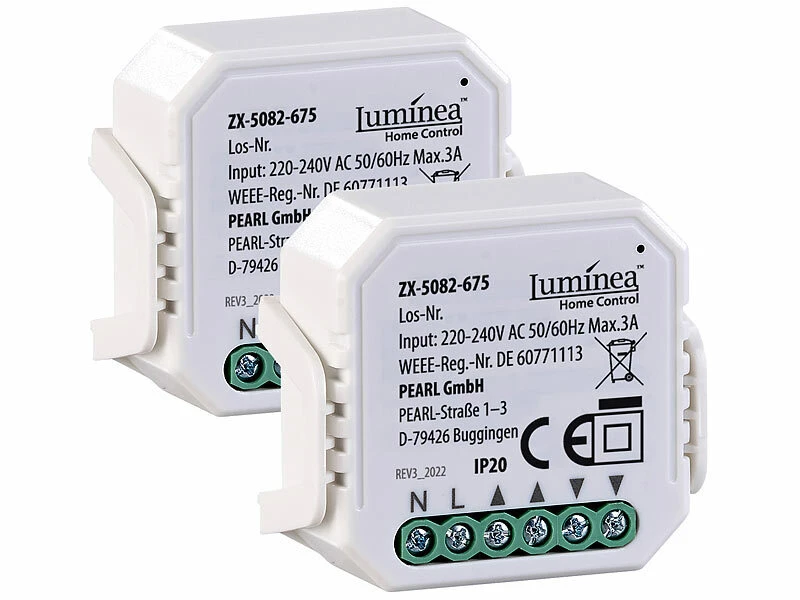 Luminea Home Control WLAN Rolladenschalter:2er-Set WLAN-Unterputzmodule Für Smarte Rollladen, App & Sprachbefehl 2 Luminea Home Control WLAN Rolladenschalter:2er-Set WLAN-Unterputzmodule Für Smarte Rollladen, App & Sprachbefehl – Bild 2