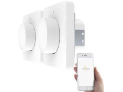 Luminea Home Control Smart Dimmer:2er-Set WLAN-Unterputz-Lichtschalter Mit Dreh- & Drück-Funktion, App -Shop Für Smart-Home-Produkte zx5125 18