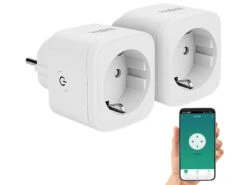 Luminea Home Control Smarte Steckdose:2er-Set WLAN-Steckdosen, Apple-HomeKit-zertifiziert, Sprachsteuerung -Shop Für Smart-Home-Produkte zx5134 15