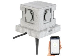 Royal Gardineer Steckdosenstein:4-fach-WLAN-Garten-Steckdose, App, Sprachbefehl, 16 A, 3.680 W, IP44 -Shop Für Smart-Home-Produkte zx5138 8
