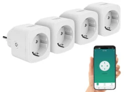 Luminea Home Control WLAN Steckdosen-Schalter:4er-Set WLAN-Steckdosen, Apple-HomeKit-zertifiziert, Sprachsteuerung -Shop Für Smart-Home-Produkte zx5144 15