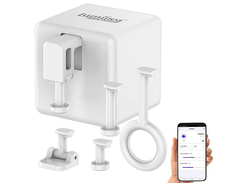 Luminea Home Control Fingerbot:Smarter Schalter-Aufsatz Für Kippschalter & Taster, App, Bluetooth 2 Luminea Home Control Fingerbot:Smarter Schalter-Aufsatz Für Kippschalter & Taster, App, Bluetooth – Bild 2