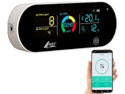 AGT Luftmesser:5in1-Akku-Luftqualitätsmesser, HCHO, PM1/2,5, Temperatur U.v.m., App -Shop Für Smart-Home-Produkte zx5160 9