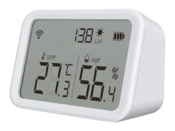 Luminea Home Control WLAN Temperatursensor:3in1-WLAN-Sensor Für Temperatur, Luftfeuchtigkeit Und Helligkeit, App -Shop Für Smart-Home-Produkte zx5200 10