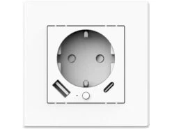 Luminea Home Control Unterputz Steckdose:2in1-WLAN-Unterputzsteckdose Mit USB-C- Und USB-A-Netzteil, 2 A, App -Shop Für Smart-Home-Produkte zx5209 1 1