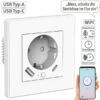 Luminea Home Control Unterputz Steckdose:2in1-WLAN-Unterputzsteckdose Mit USB-C- Und USB-A-Netzteil, 2 A, App