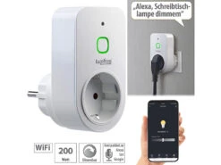Luminea Home Control Dimmschalter-Steckdosen:2er Smarte WLAN-Dimmer-Steckdose Mit Phasenabschnittsdimmer Bis 200 W -Shop Für Smart-Home-Produkte zx5229 8