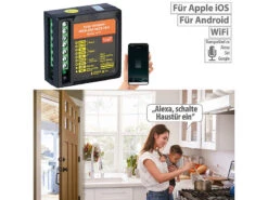 VisorTech Smarthome Türöffner:WLAN-Adapter Zur Sprach- Und App-Steuerung Elektronischer Tür-Öffner