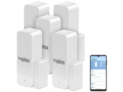 Luminea Home Control Fenstersensor:5er-Set ZigBee-Tür- & Fensteralarm, Für Alexa, GA Und Siri, App -Shop Für Smart-Home-Produkte zx5244 1