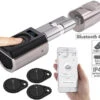 VisorTech Fingerprint Schloss:Elektronischer Tür-Schließzylinder, Fingerabdruck, Transponder, IP44