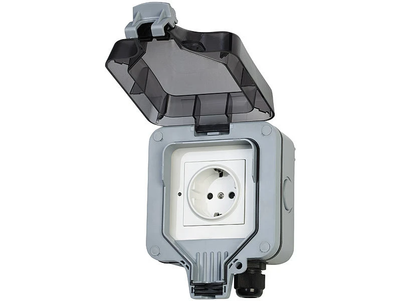 Luminea Home Control Outdoor Steckdose:Outdoor-WLAN-Aufputzsteckdose, Sprachsteuerung, Verbrauchsmesser, App 9 Luminea Home Control Outdoor Steckdose:Outdoor-WLAN-Aufputzsteckdose, Sprachsteuerung, Verbrauchsmesser, App – Bild 9