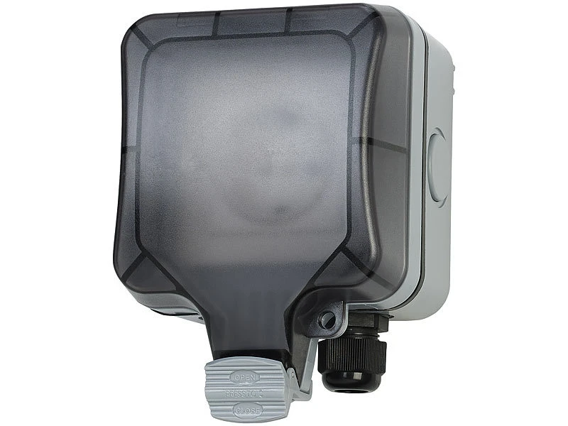 Luminea Home Control Outdoor Steckdose:Outdoor-WLAN-Aufputzsteckdose, Sprachsteuerung, Verbrauchsmesser, App 8 Luminea Home Control Outdoor Steckdose:Outdoor-WLAN-Aufputzsteckdose, Sprachsteuerung, Verbrauchsmesser, App – Bild 8