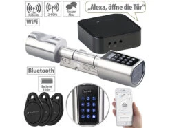 VisorTech Zahlenschloss:Elektronischer Tür-Schließzylinder, Transponder, Code, App, M Gateway