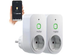 Luminea Home Control Dimmschalter-Steckdosen:2er Smarte WLAN-Dimmer-Steckdose Mit Phasenabschnittsdimmer Bis 200 W -Shop Für Smart-Home-Produkte zx5320 7
