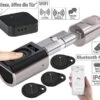 VisorTech Türschloss:Elektronischer Tür-Schließzylinder Mit WLAN-Gateway, Fingerscan, App