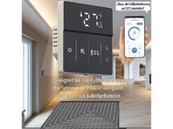 Revolt Alexa Thermostat:2er-Set WLAN-Fußbodenheizung-Thermostate Mit App, Schwarz -Shop Für Smart-Home-Produkte zx7208 4