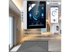 Revolt Thermostat Heizung WLAN:2er-Set WLAN-Thermostate Für Fußbodenheizungen, Touchdisplay -Shop Für Smart-Home-Produkte zx7209 10 1