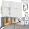 Revolt Thermostat WLAN Heizung:2er-Set WLAN-Fußbodenheizung-Thermostate Mit App, Weiß