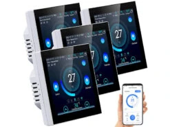 Revolt WLAN Thermostat Heizung:4er-Set WLAN-Thermostate Für Fußbodenheizungen, Touchdisplay -Shop Für Smart-Home-Produkte zx7284 5