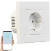 Luminea Home Control Wlansteckdosen:WLAN-Unterputz-Steckdose Mit Stromverbrauch-Messung, App, 3.680 W
