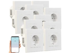 Luminea Home Control Alexa Smart Steckdose:10er-Set WLAN-Unterputz-Steckdosen Mit Verbrauch-Messung, App, 3.680 W -Shop Für Smart-Home-Produkte zx7318 1