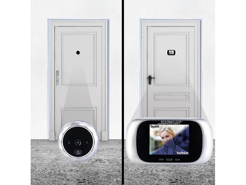 Somikon Türspion Ohne Bohren:Digitale Türspion-Kamera Mit 7,1-cm-Farbdisplay (2,8") Und Nachtsicht 4 Somikon Türspion Ohne Bohren:Digitale Türspion-Kamera Mit 7,1-cm-Farbdisplay (2,8") Und Nachtsicht – Bild 4