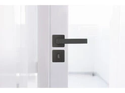 AGT Türklinke Edelstahl:2er-Set Edelstahl-Türbeschlag Mit 2 Klinken & Rosetten, Eckig, Schwarz -Shop Für Smart-Home-Produkte zx8082 7