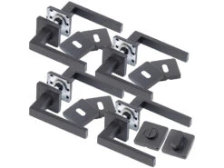 AGT Moderner Türbeschlag:4er-Set Edelstahl-Türbeschläge, 1x Für Bad/WC, 3x Für Zimmertüren